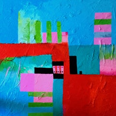 Moulin Rouge, Abstract Contemporary Geometric Painting, 2021