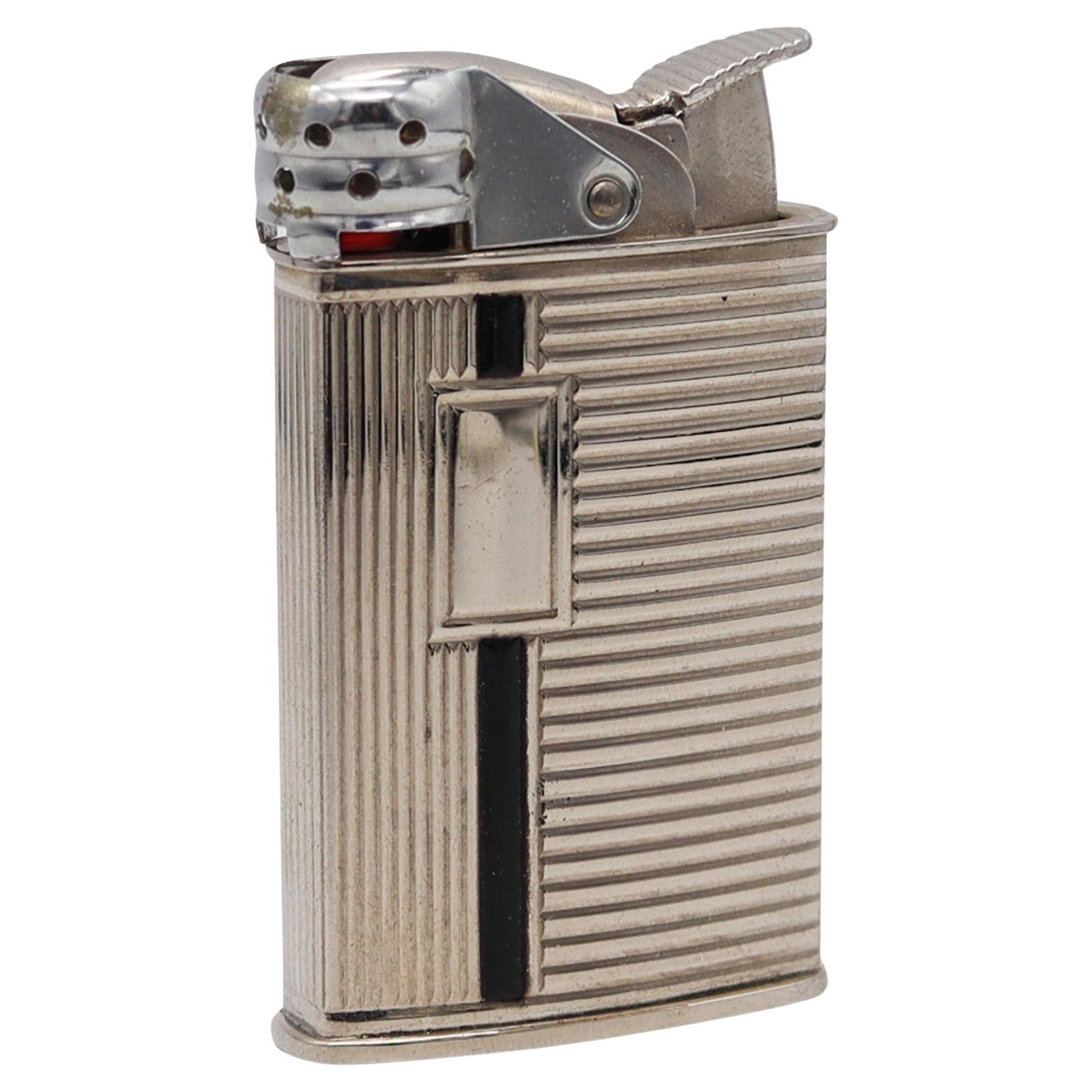 -EVANS 1940 Spitfire Pocket Lighter With Windshield Chromed Steel And Black Lacq