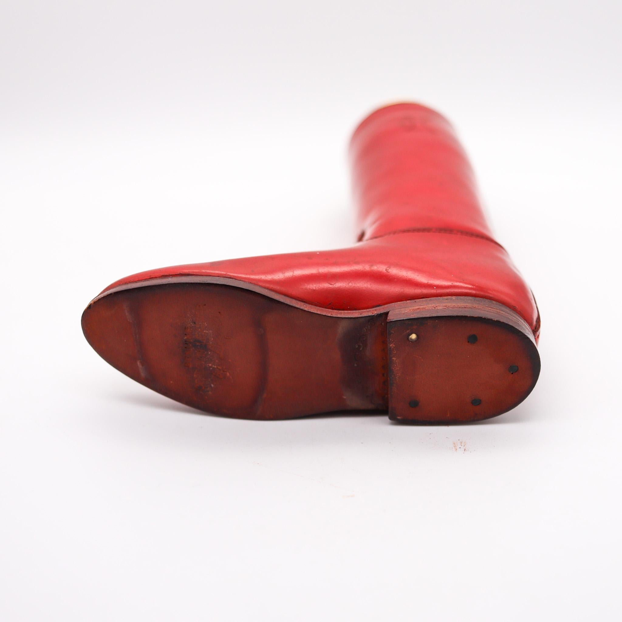 Hand-Crafted EVANS 1952 For Loyal Automatic Table Lighter In the Shape Of Large Leather Boot For Sale