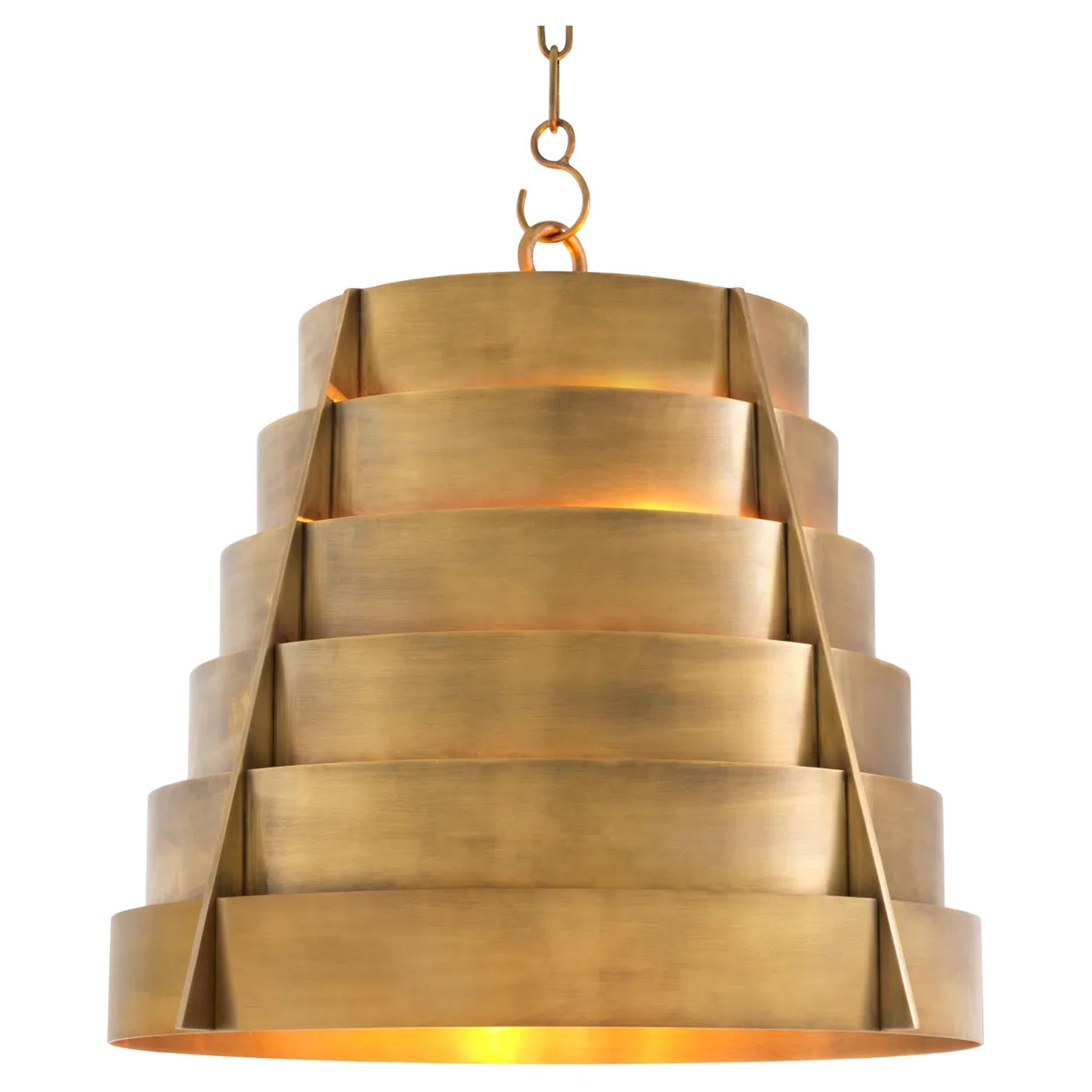 Evans Brass Pendant For Sale