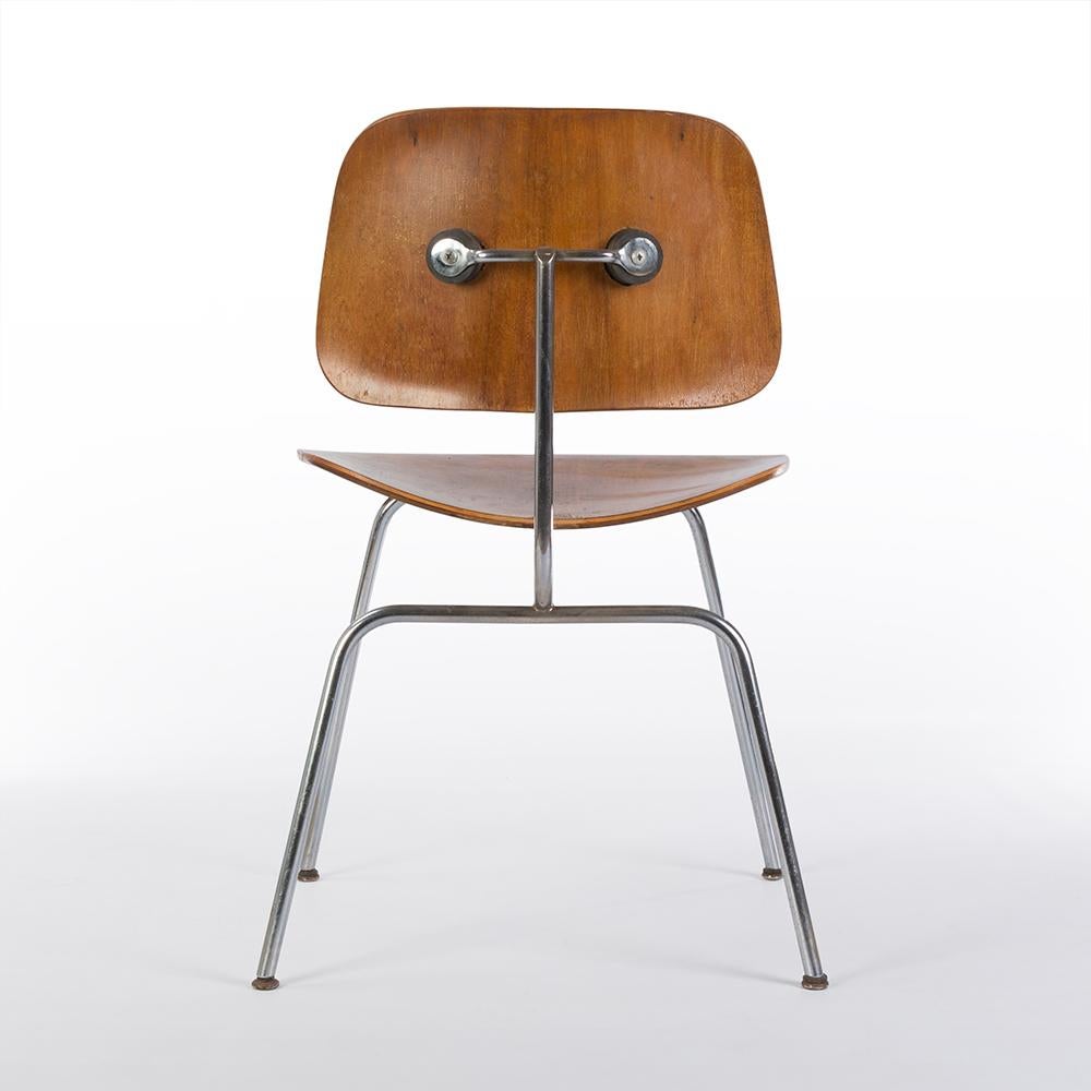 Mid-Century Modern Evans Calico Ash Eames DCM Moulded Plywood Dining Chair For Sale