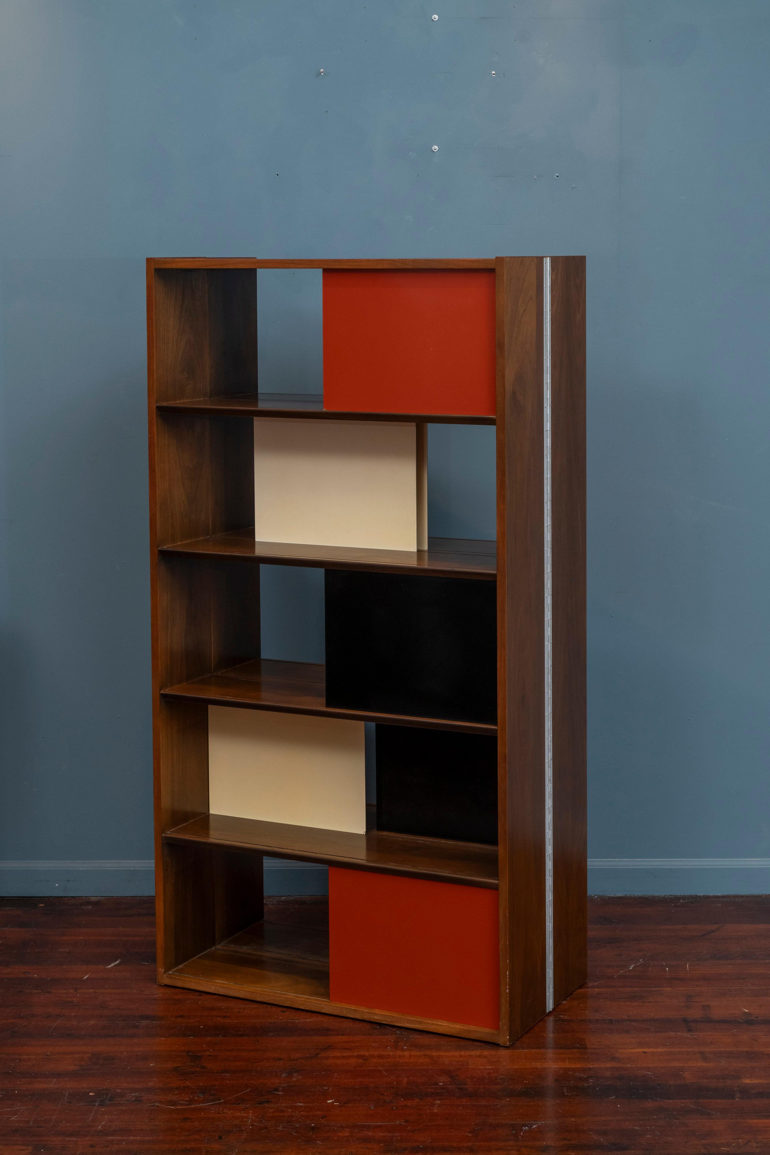 Walnut Evans Clark Glenn of California Folding Bookcase/ Display Shelf/ Room Divider For Sale