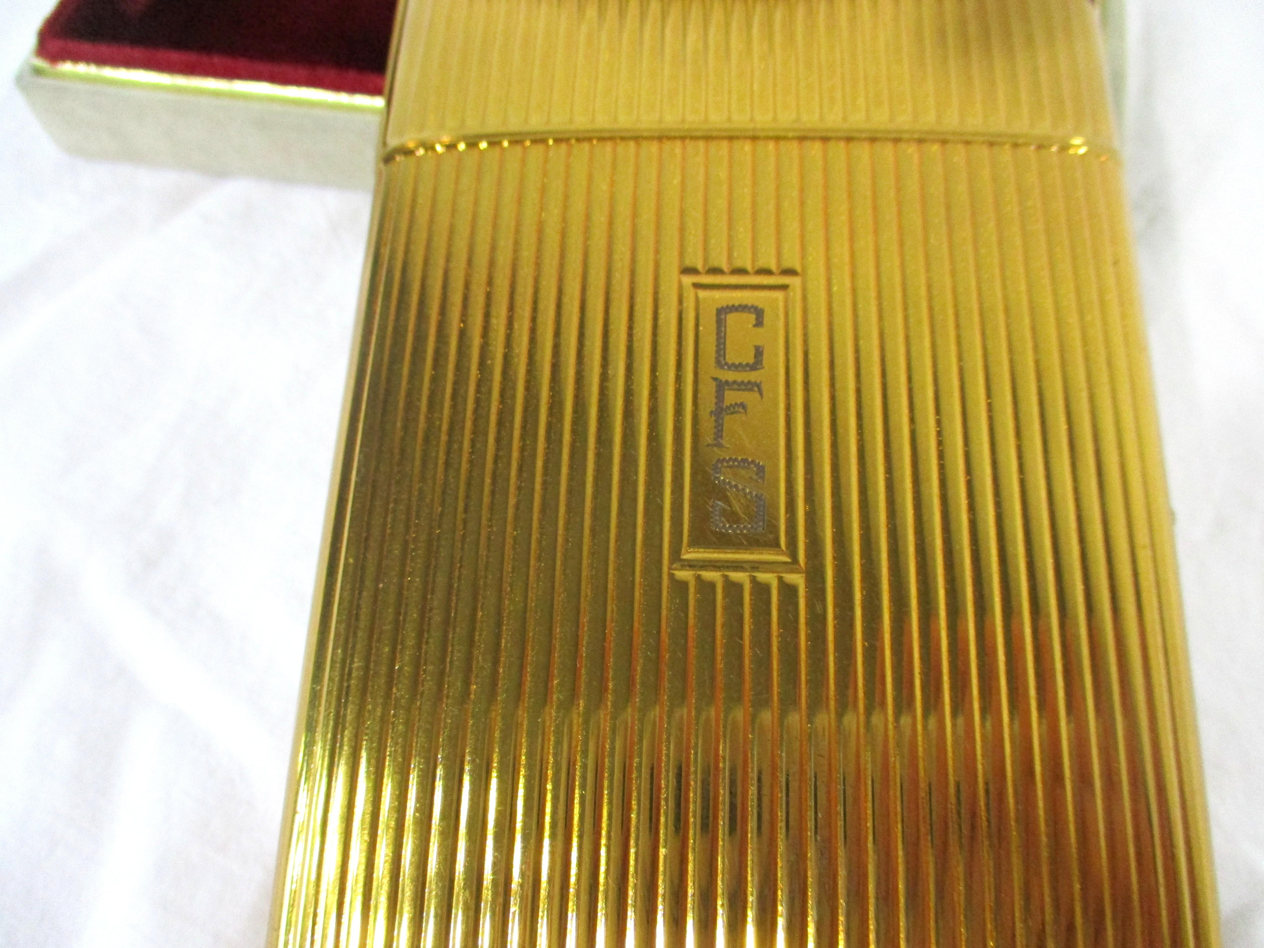20th Century Evans Gold Toned Cigarette Case and Lighter in the style of Dunhill For Sale