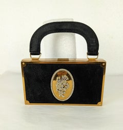Evans Mini Suede "Suitcase" Minaudiere