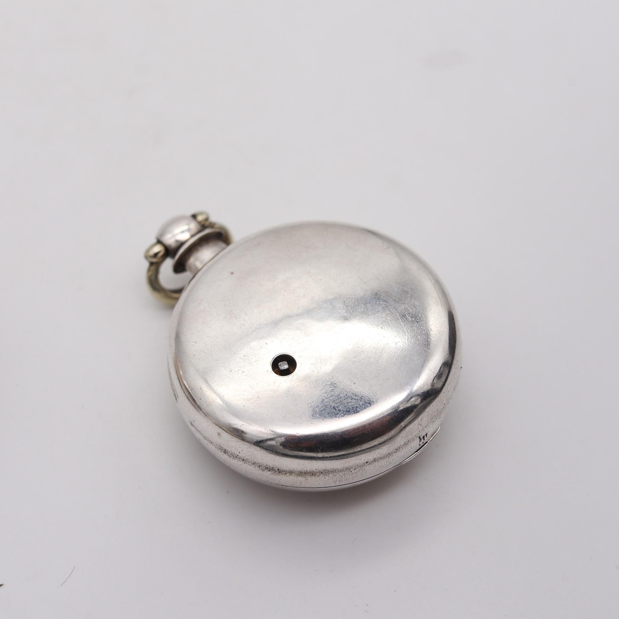 Evans Shrewsbury 1763-1856 Sterling Pair Cases Fusee Demi Hunter Pocket Watch  For Sale 8