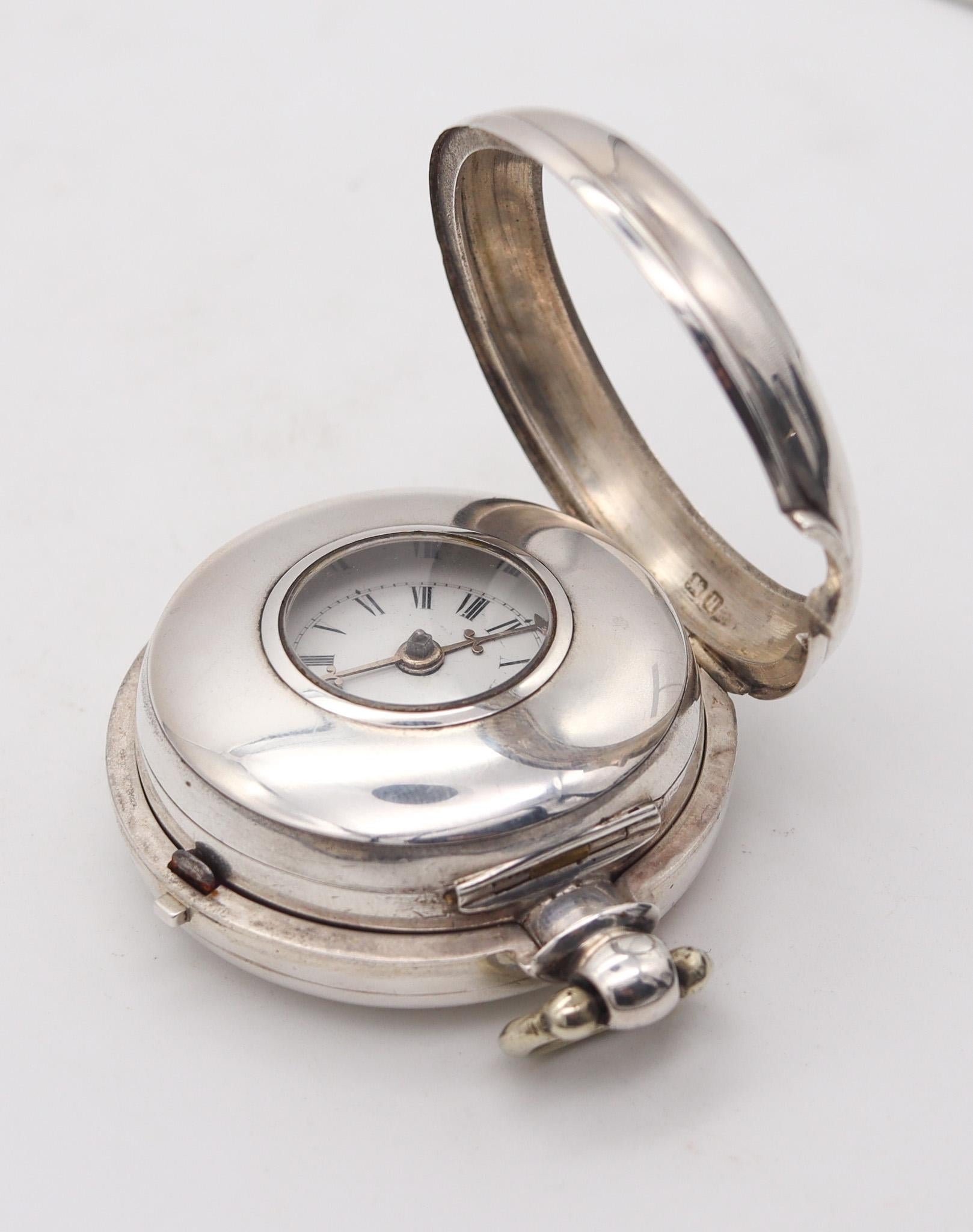 Evans Shrewsbury 1763-1856 Sterling Pair Cases Fusee Demi Hunter Pocket Watch  In Excellent Condition For Sale In Miami, FL