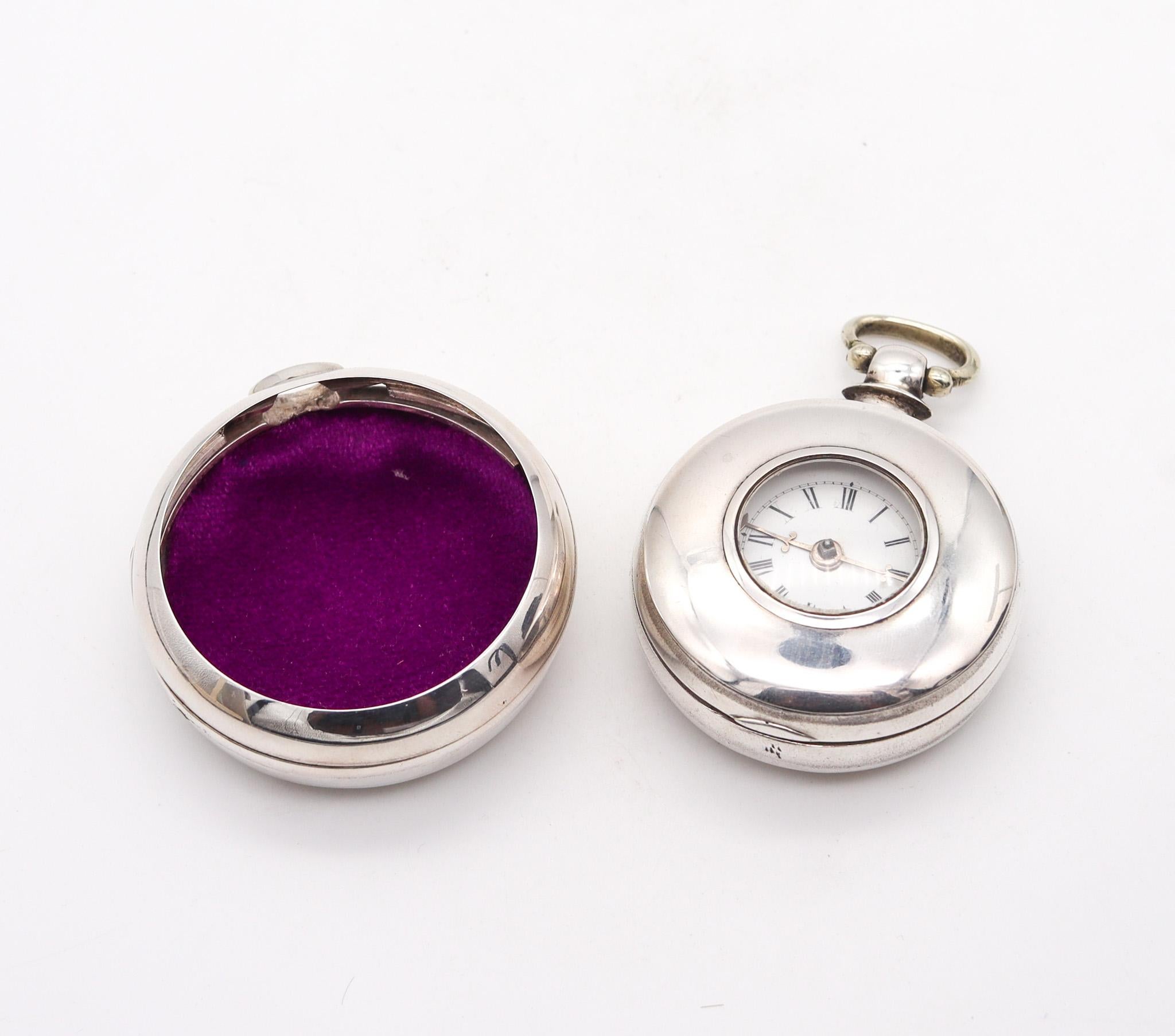 Evans Shrewsbury 1763-1856 Sterling Pair Cases Fusee Demi Hunter Pocket Watch  For Sale 1