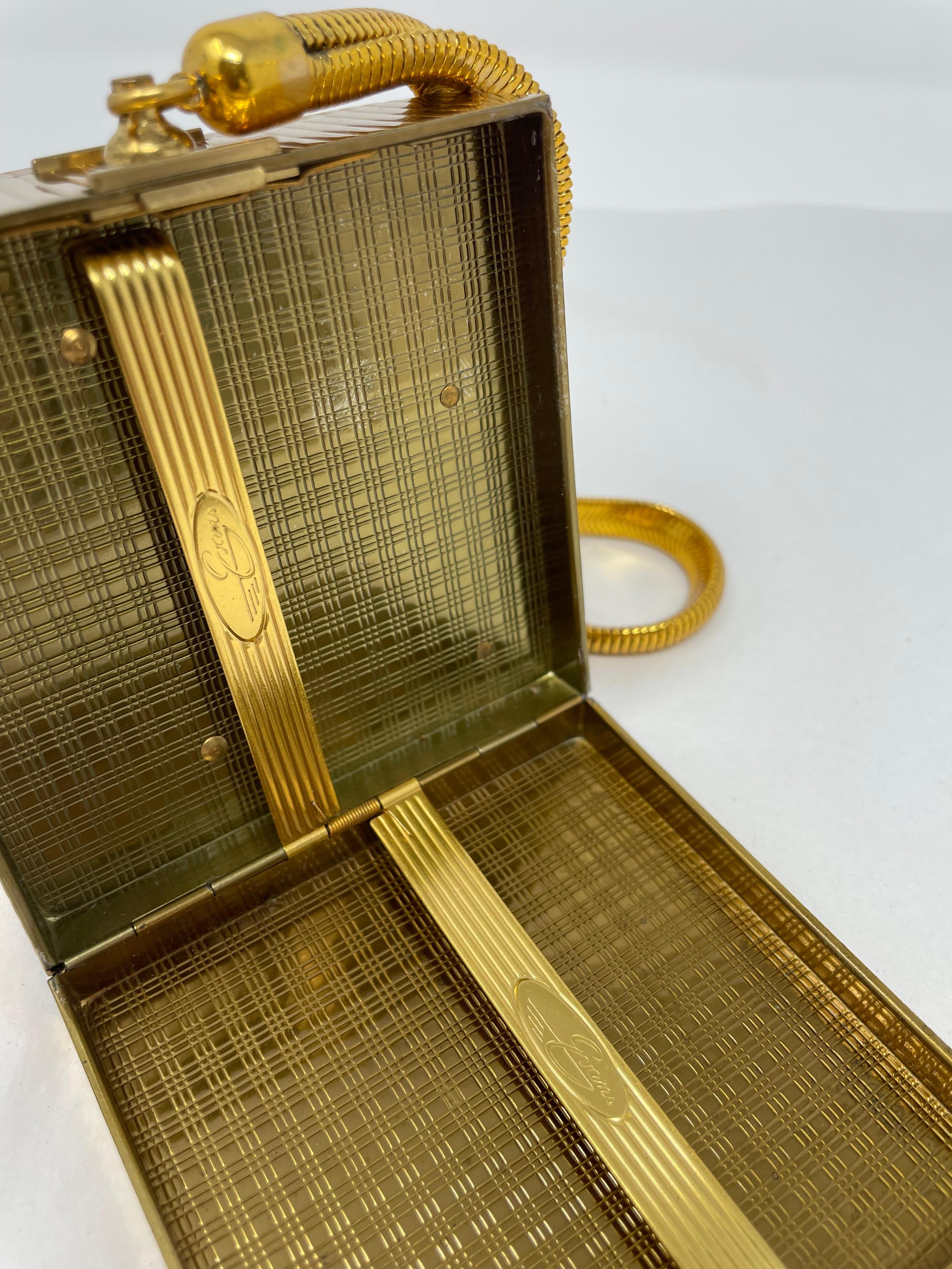 Evans Vintage 2-seitige kompakte Geldbörse in Goldtönen (Nordamerikanisch) im Angebot