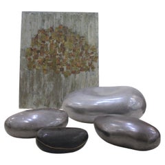 "Evasion" Collectible Sculptured Pebble Stool Seat Cast in OMG Bronze Metal