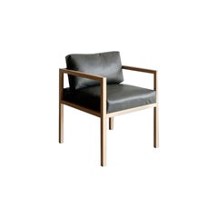 Chaise de salle à manger Eve en cuir droit par Croft House