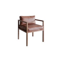Eve Dining Chair In Leather (Wnt) Straight by Croft House