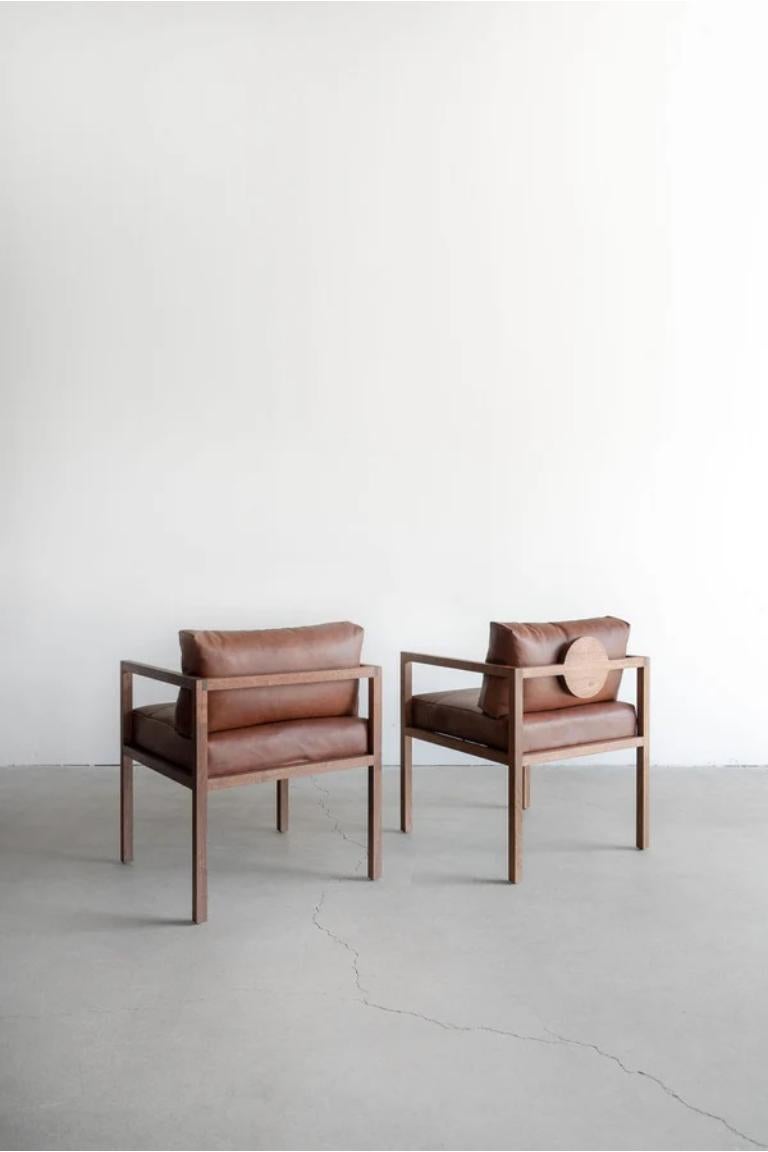 Eve Dining Chair In Leather (Wnt) Straight by Croft House In New Condition For Sale In Los Angeles, CA