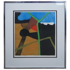 Eve Domy 443 French Abstract Modern Art Hand Signed Serigraph Screen Print