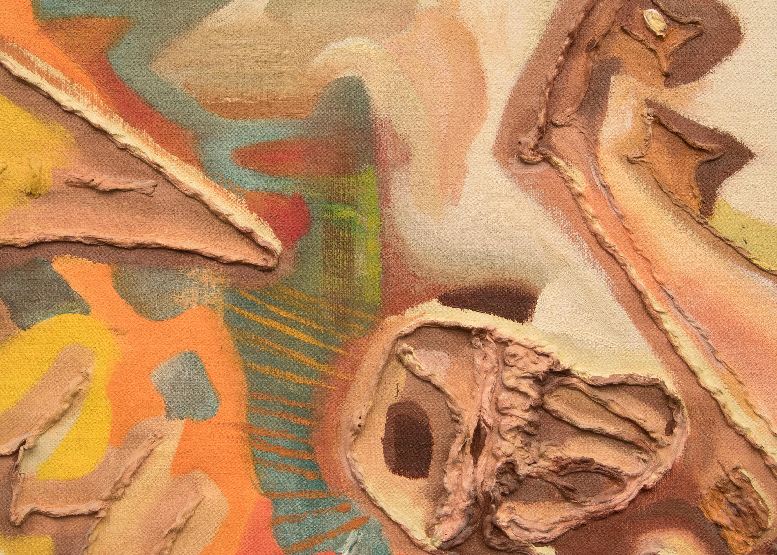 „Alpha“, „Der Beginn“, gerahmtes, abstraktes, strukturiertes Ölgemälde in Mischtechnik, 1950er Jahre (Abstrakt), Painting, von Eve Drewelowe