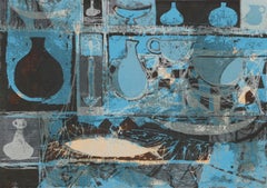 Pesci e vasche, quadro acrilico impressionista di Eve Nethercott