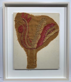 Rooster ( Mexico embroidery fabric art)