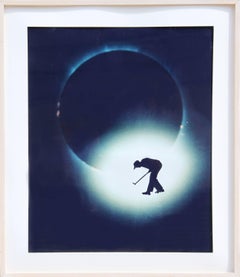 Golf on Solar Eclipse, Contemporary Polaroid Photograph by Eve Sonneman, 1989