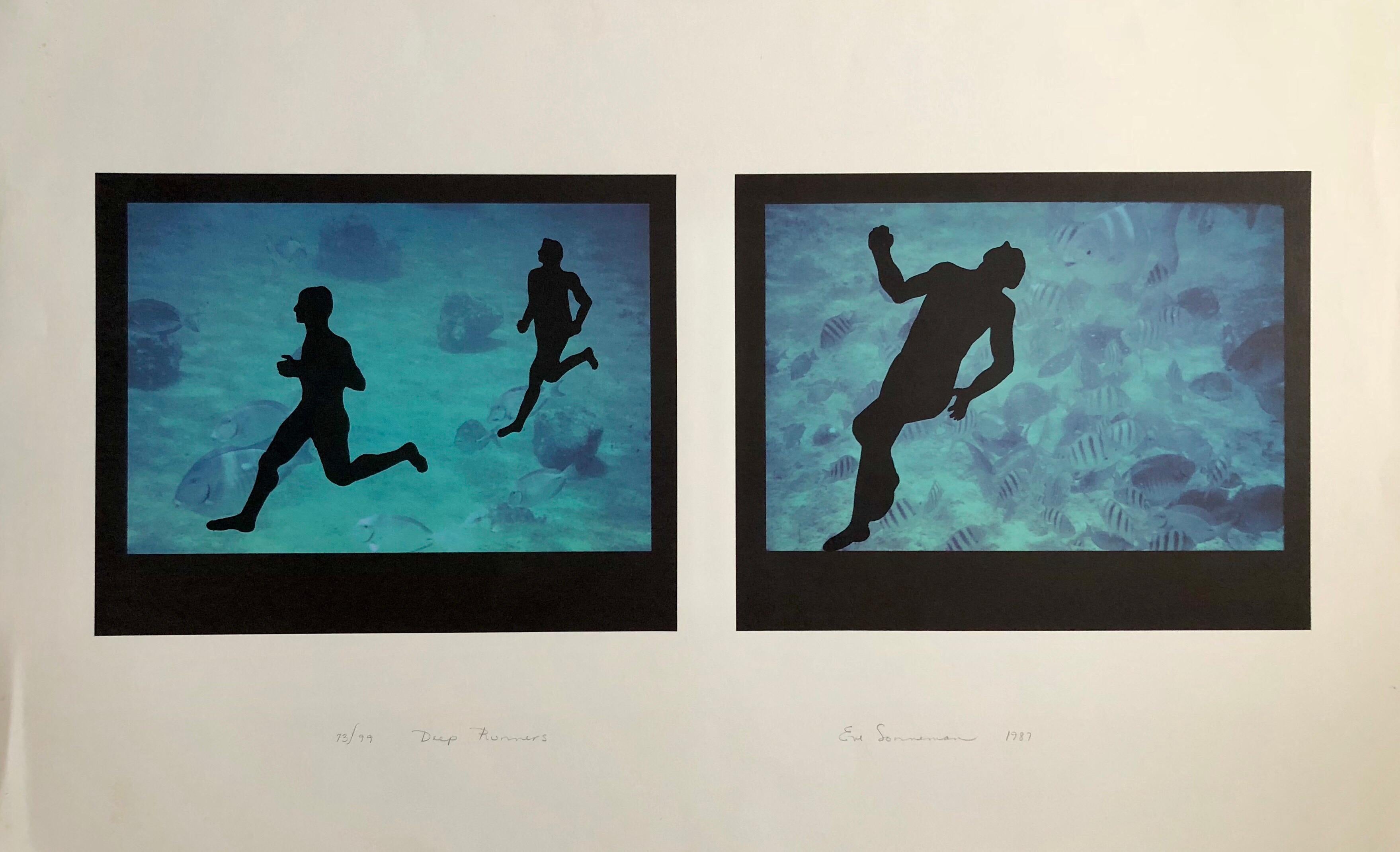 Grand diptyque « Deep runners », photographie signée, lithographie photographique surréaliste  - Photograph de Eve Sonneman