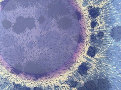 Burst Variation 156 - Stampa astratta di cerchi blu, 2025