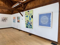 Burst Variation 160 - Stampa astratta di cerchi blu, 2025