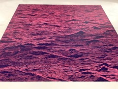 Seascape Five - Onde dell'oceano rosa scuro, stampa su legno, 2011