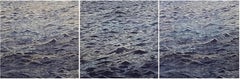 Used Seascapes Suite, Large Horizontal Woodcut Prints of Ocean Waves in Blue