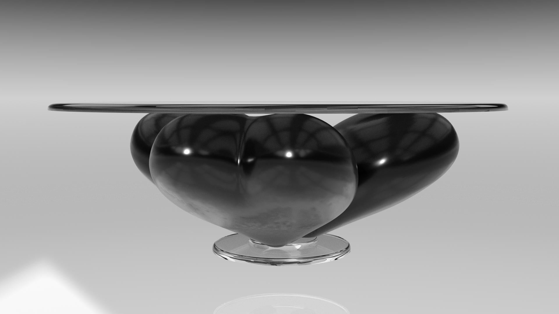 In-House Design, una casa di design visionaria, svela un capolavoro che incarna l'essenza dell'amore e dell'eleganza. Questo tavolino scultoreo è più di un semplice mobile: è una dichiarazione. Simbolo dell'amore nella sua forma più raffinata e
