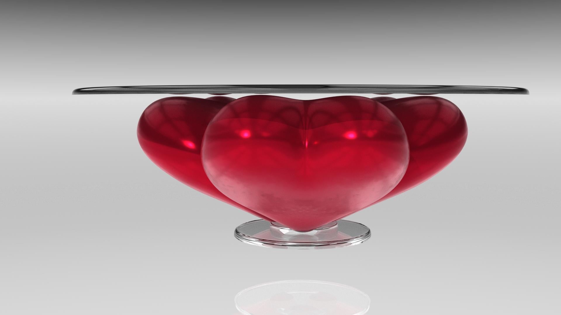French Evelia 3 hearts Umbrian Red (w/o top) For Sale