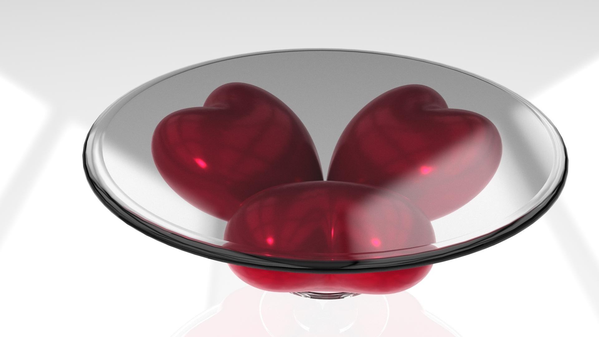 Hand-Crafted Evelia 3 hearts Umbrian Red (w/o top) For Sale