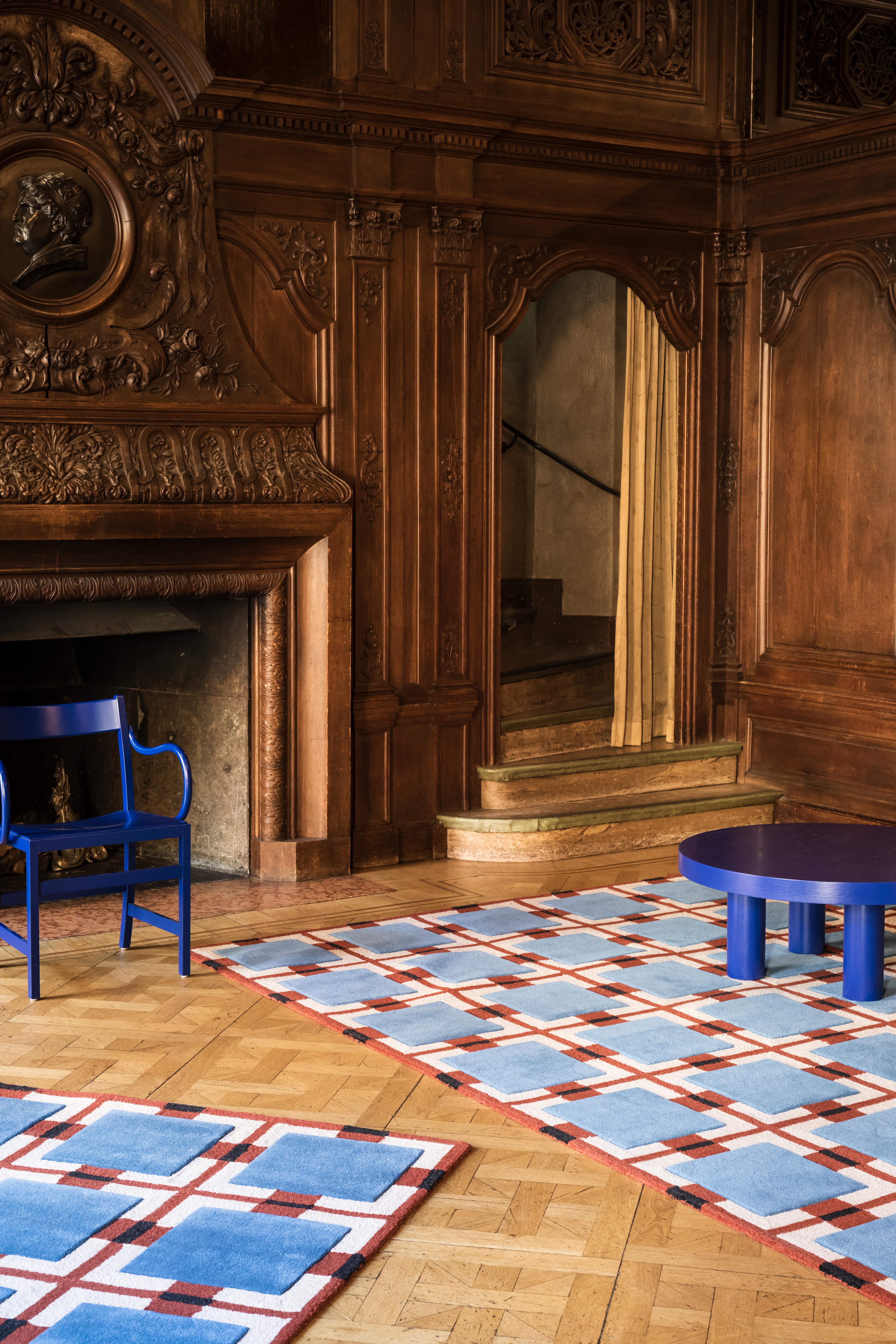 Modern Evelina Kroon Berry Rain Wool Rug For Sale