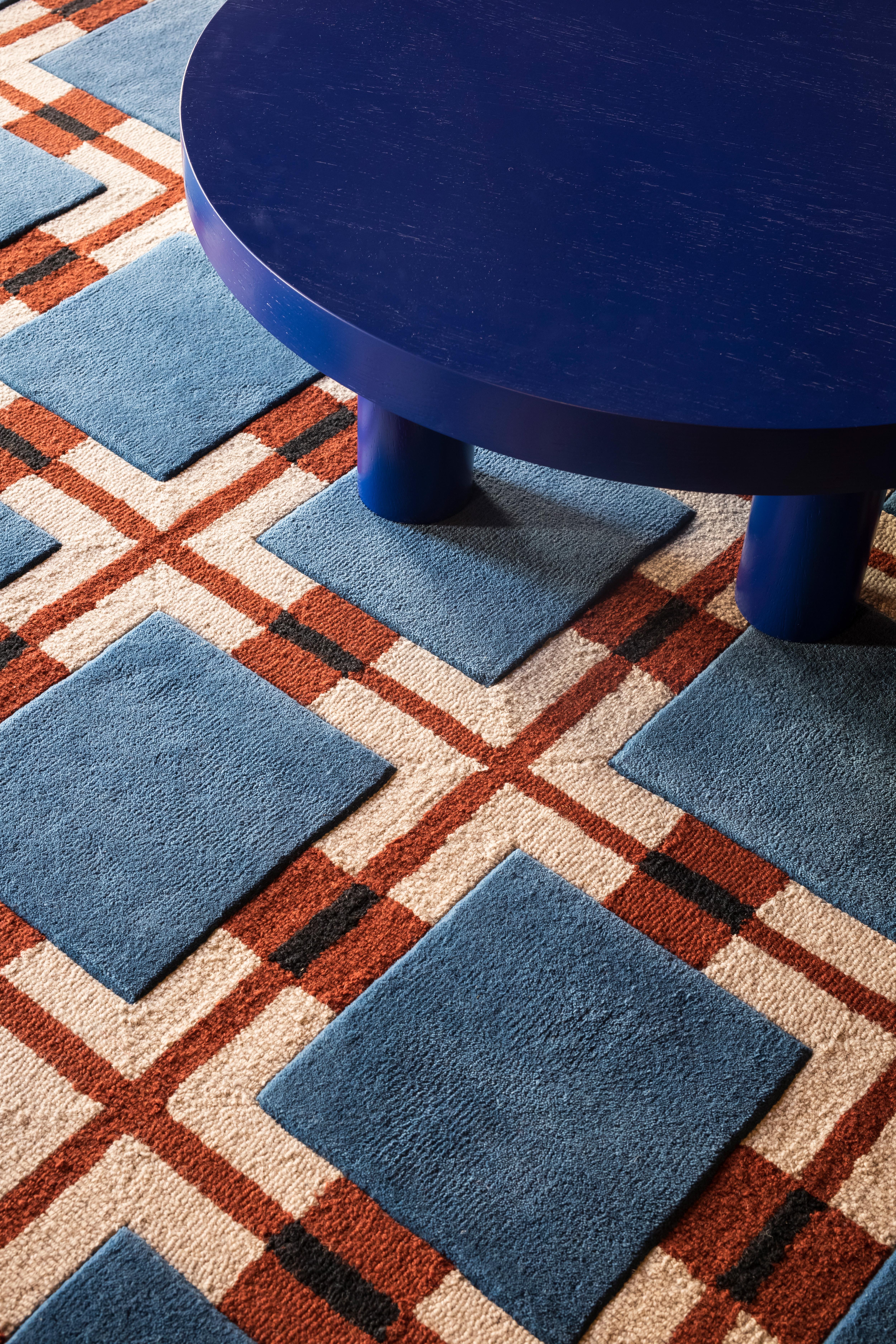 Indian Evelina Kroon Berry Rain Wool Rug For Sale