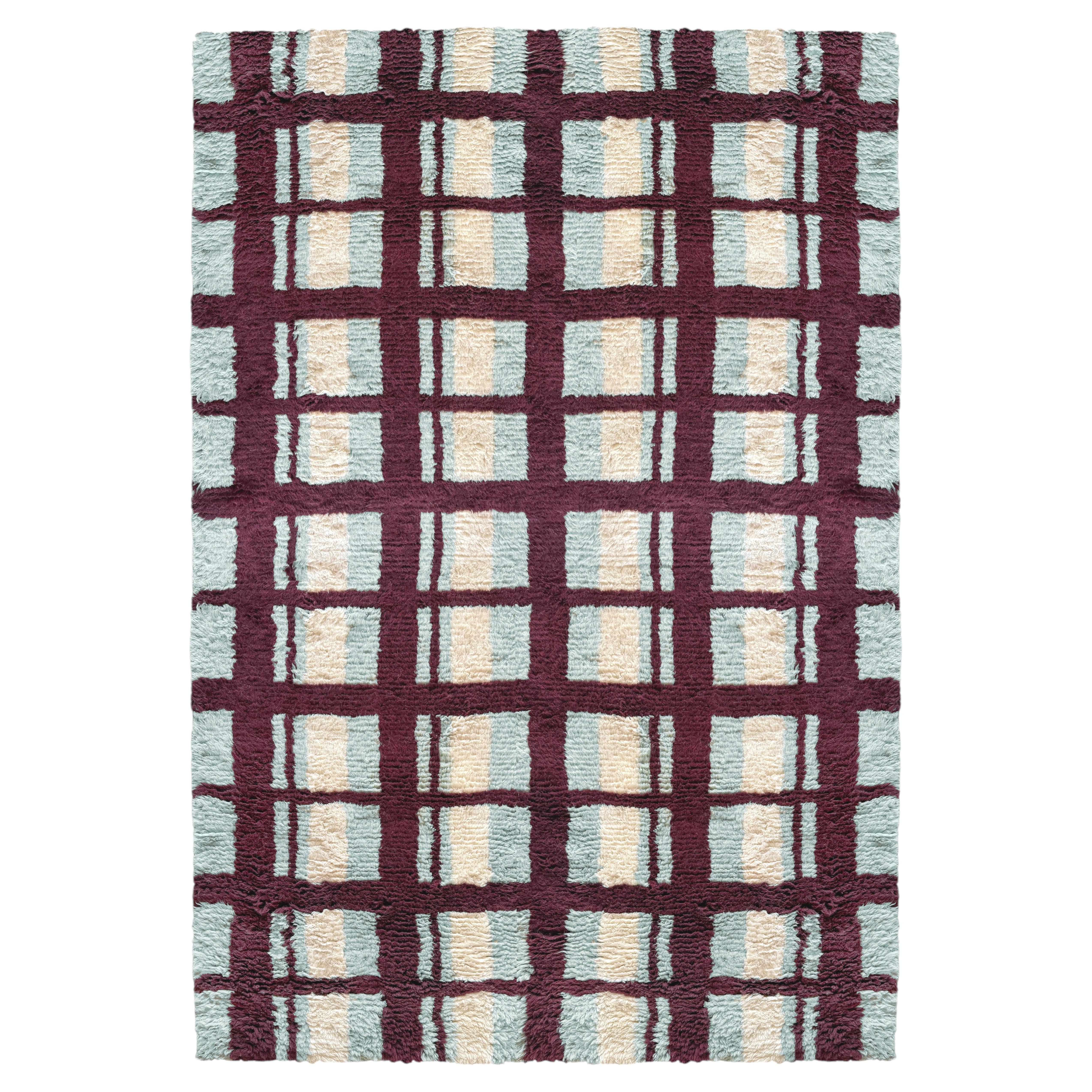 Pre-owned Layered Evelina Kroon Shaggy Wool Rug In Arbor, By  - Scandinavian Design In Gray