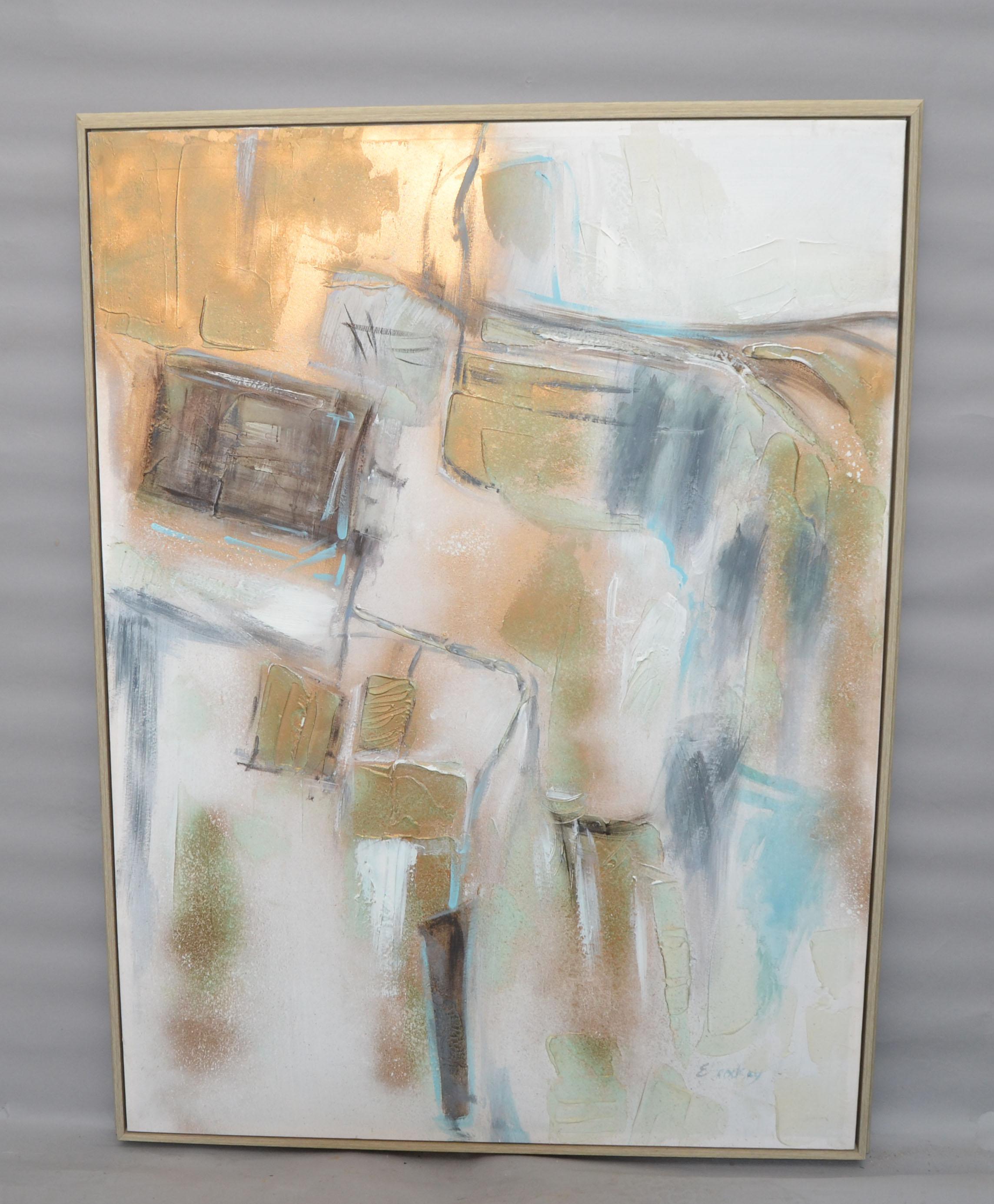 Eveline Brodsky Contemporary hand painted Impressionism acrylic on canvas painting. 
It comes with a Taupe wood frame.
Signed by the Artist at the right corner and on Tag, Eveline Brodsky. Numbered and dated 98 on reverse.
The colors are amazing