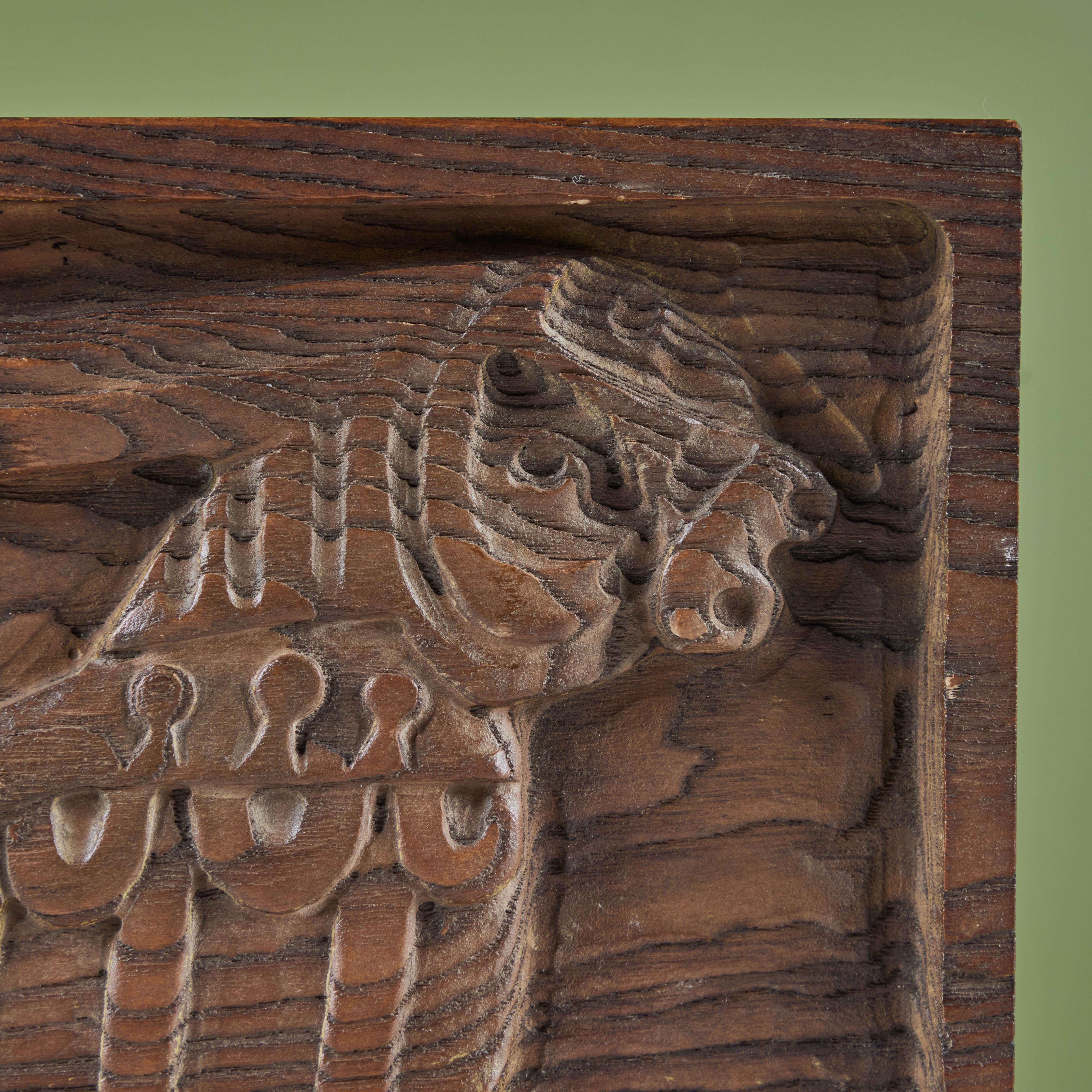 Evelyn Ackerman Animal Wood Carved Panel For Sale 4