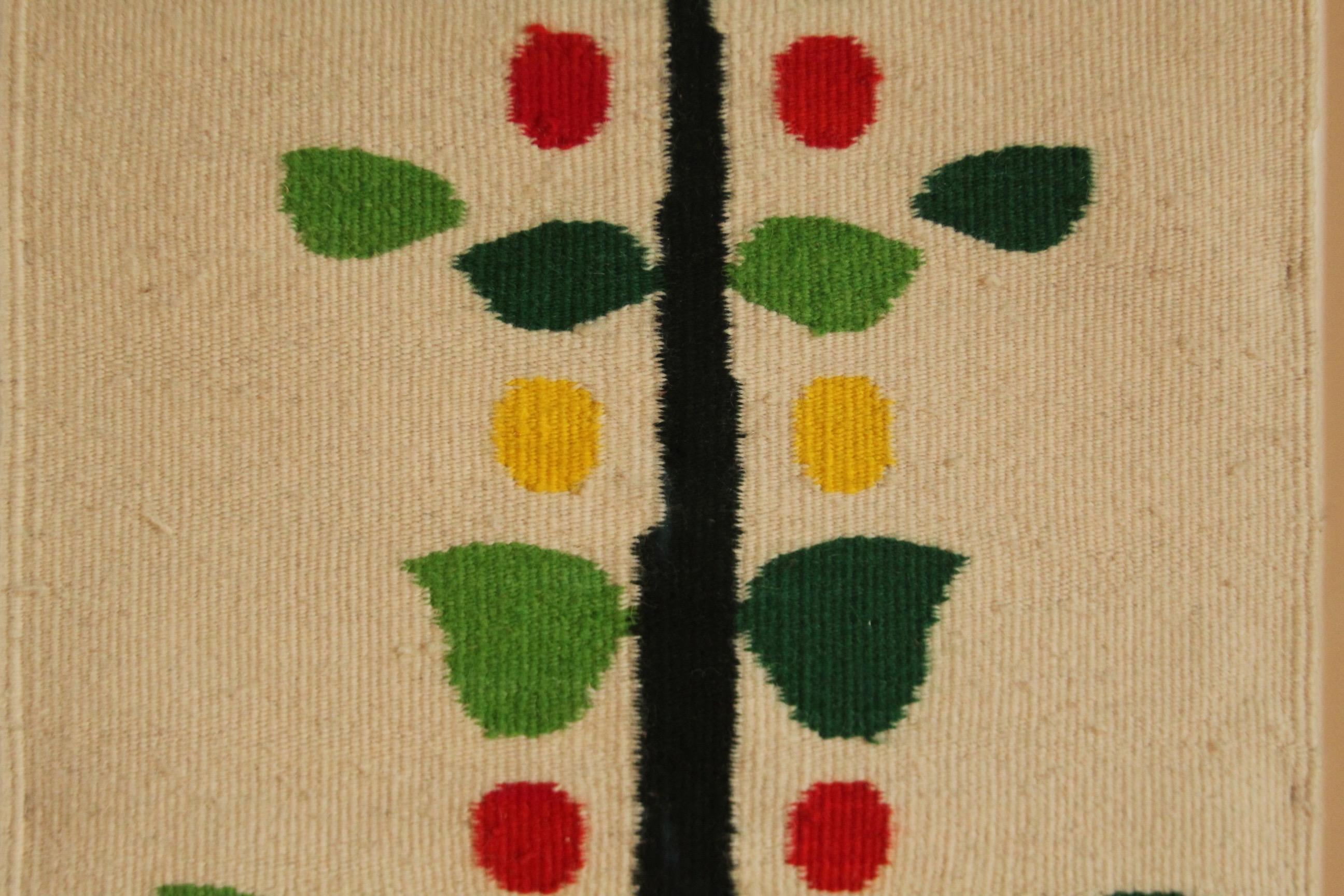 Mexican Evelyn Ackerman Birds and Tree Hand-Woven Wool Tapestry, 1960s