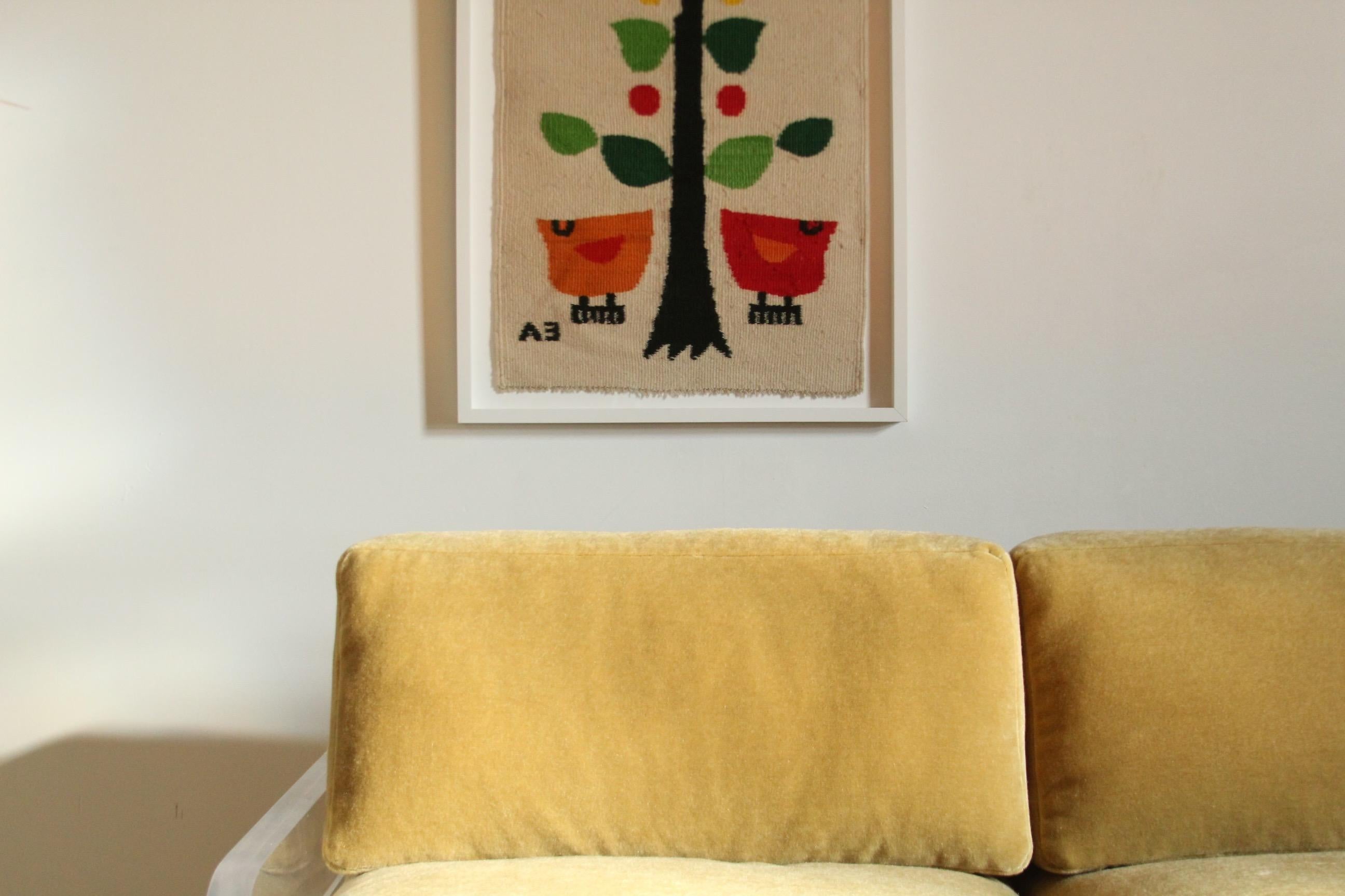 Evelyn Ackerman Birds and Tree Hand-Woven Wool Tapestry, 1960s 2