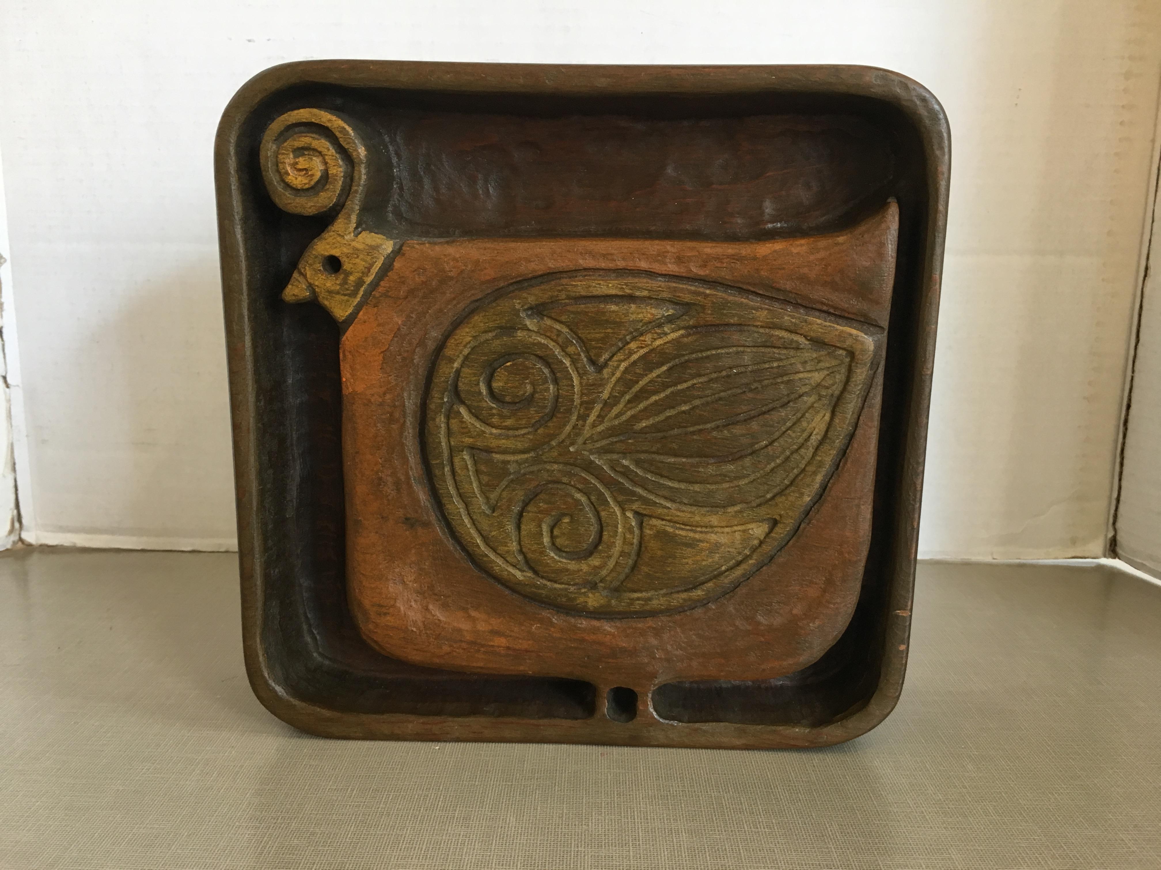 An Evelyn Ackerman, 1960s wood carved panel.