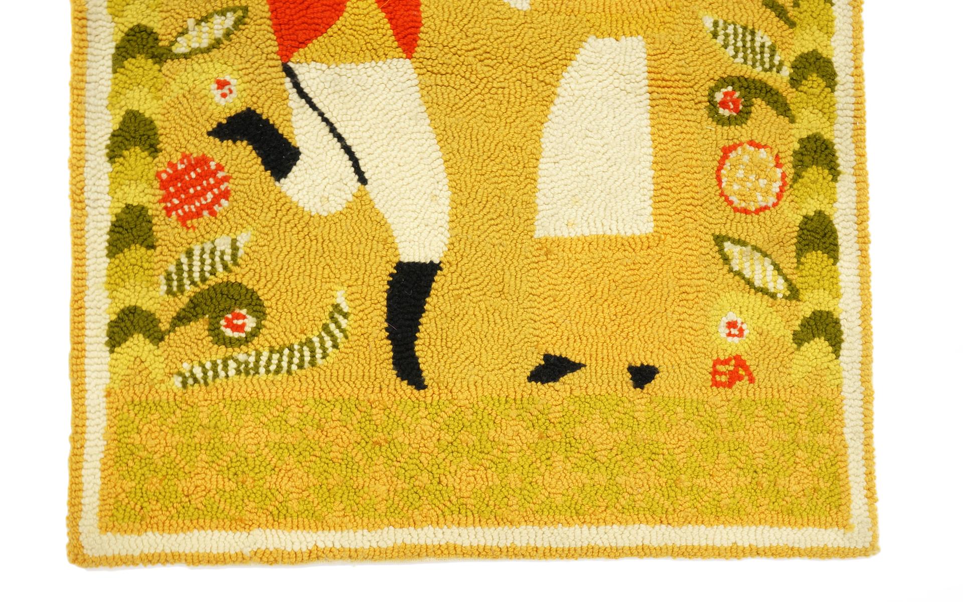 Mid-Century Modern Tapis de tapisserie Evelyn Ackerman ERA crocheté à la main en vente