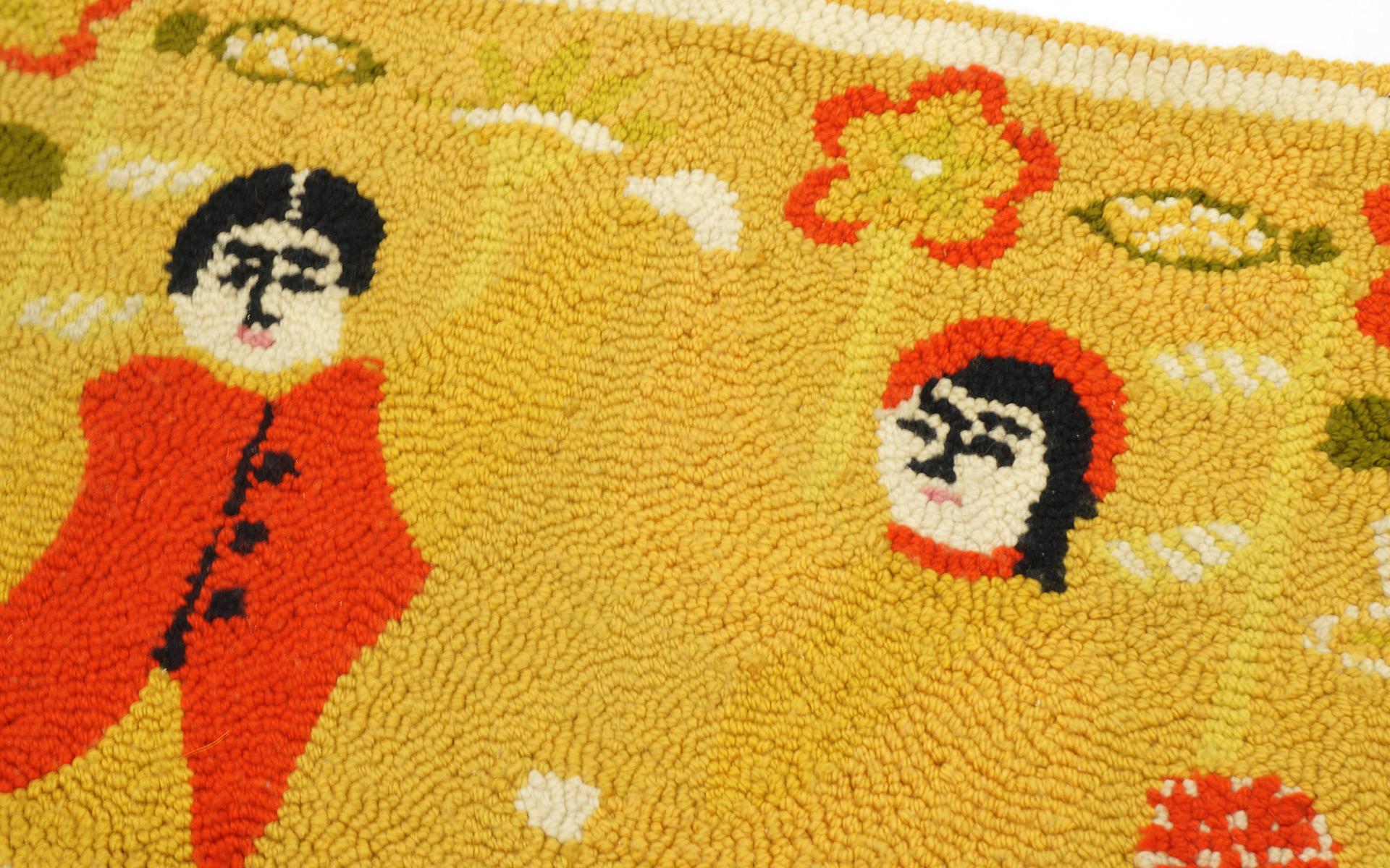 Mid-Century Modern Evelyn Ackerman ERA Hand Hooked Tapestry Rug For Sale