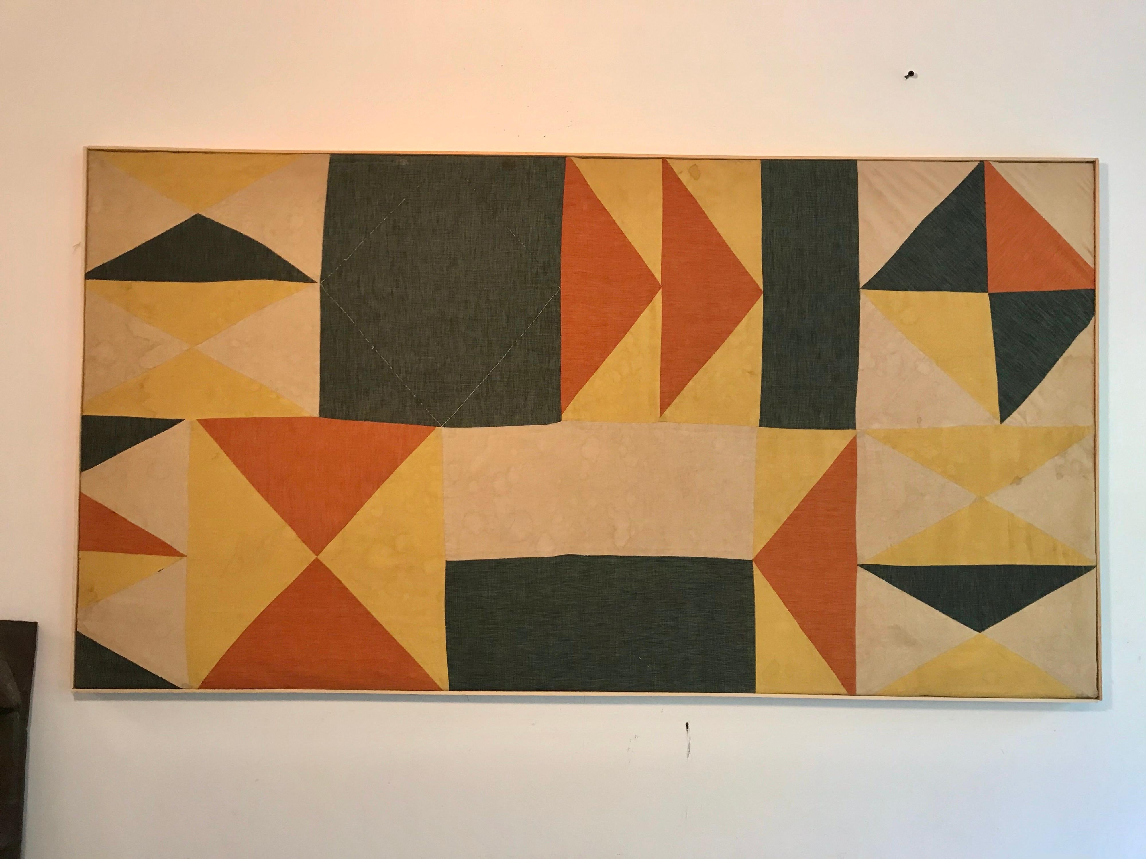 Mid-Century Modern Evelyn Ackerman Hard-Edge Textile Art Tapestry 