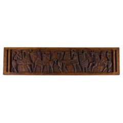 Evelyn Ackerman 'Horsemen' Wood Carved Panel
