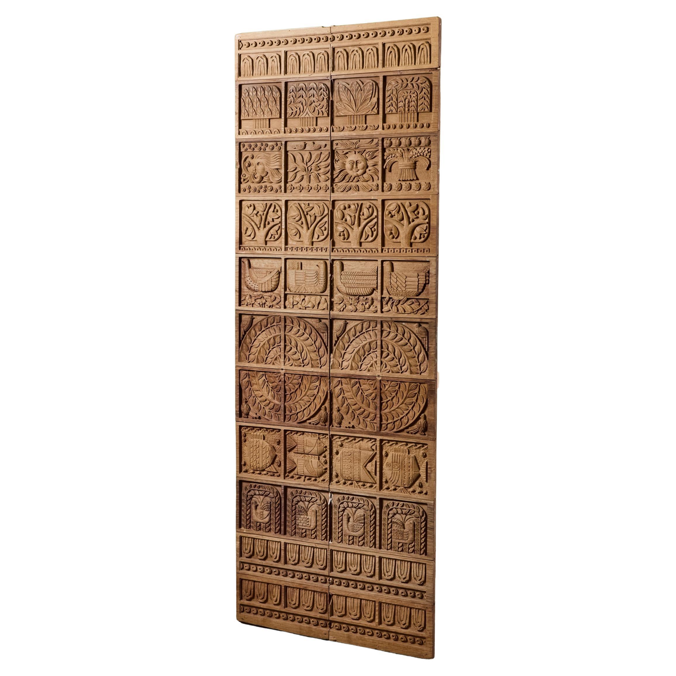 Evelyn Ackerman Large Scale Wood Carved Panel for Era Industries