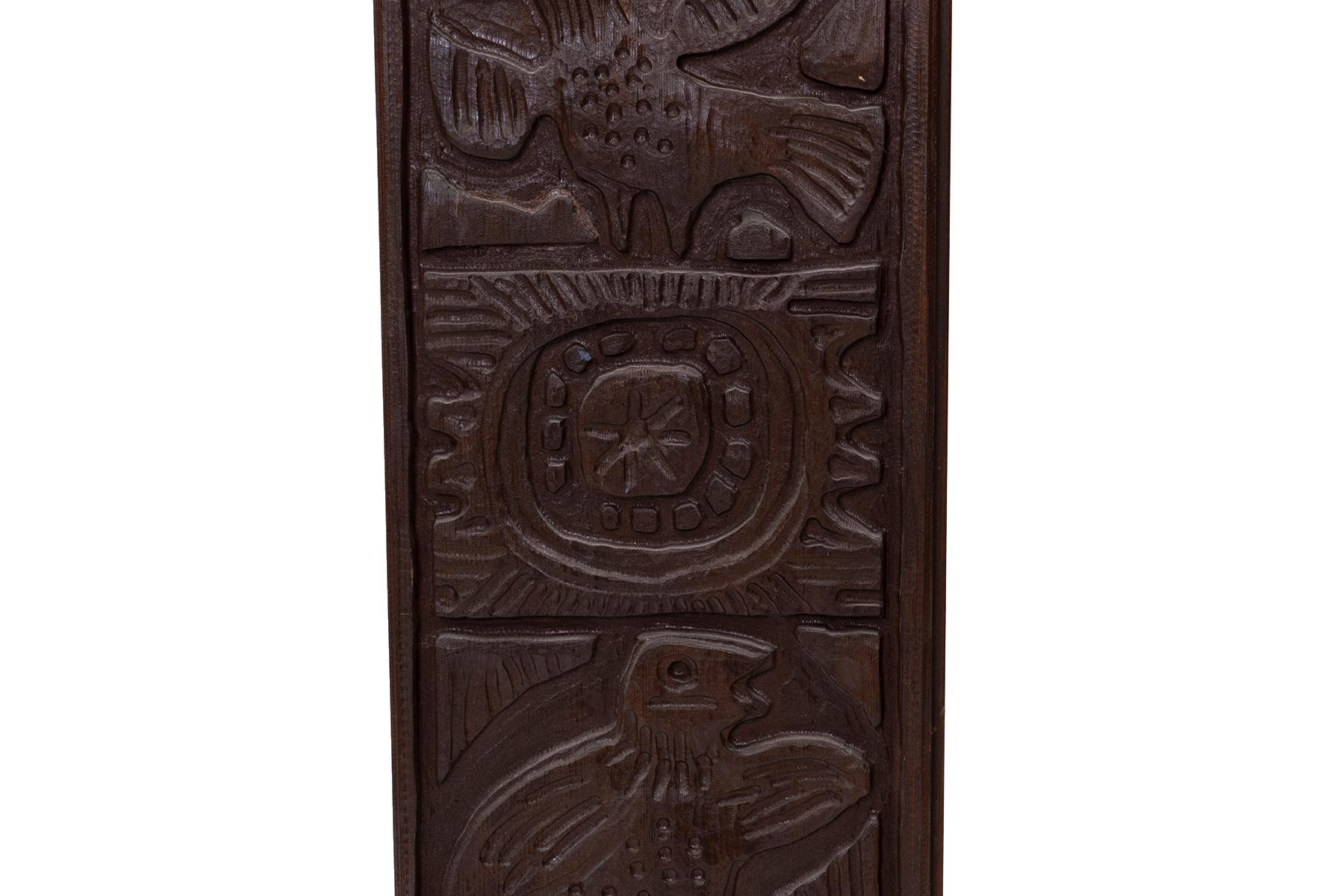 Wood Evelyn Ackerman Panelcarve Redwood 1960's Panels For Sale