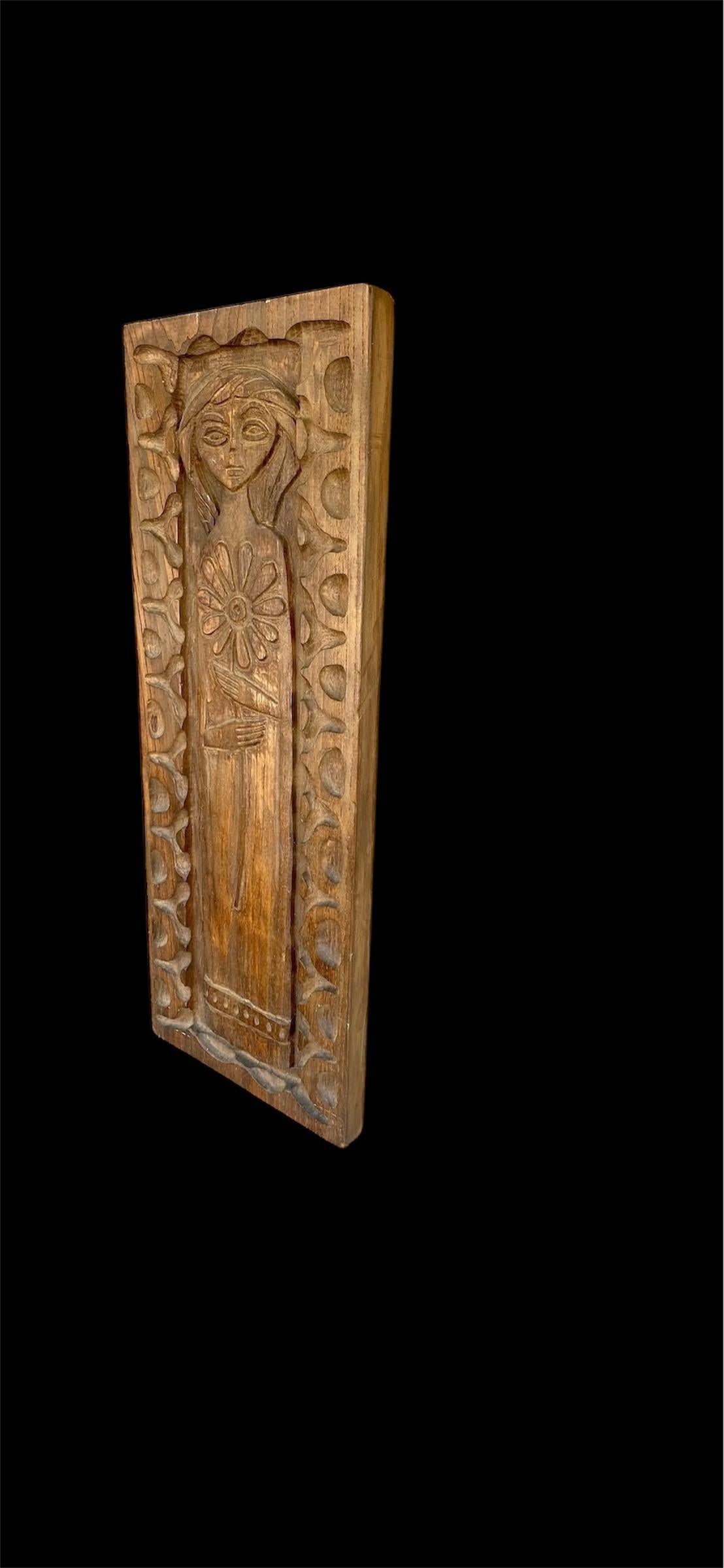 Evelyn Ackerman Panelcarve Arte Flora de Madera Era Industries 1963 Moderno de mediados de siglo en venta