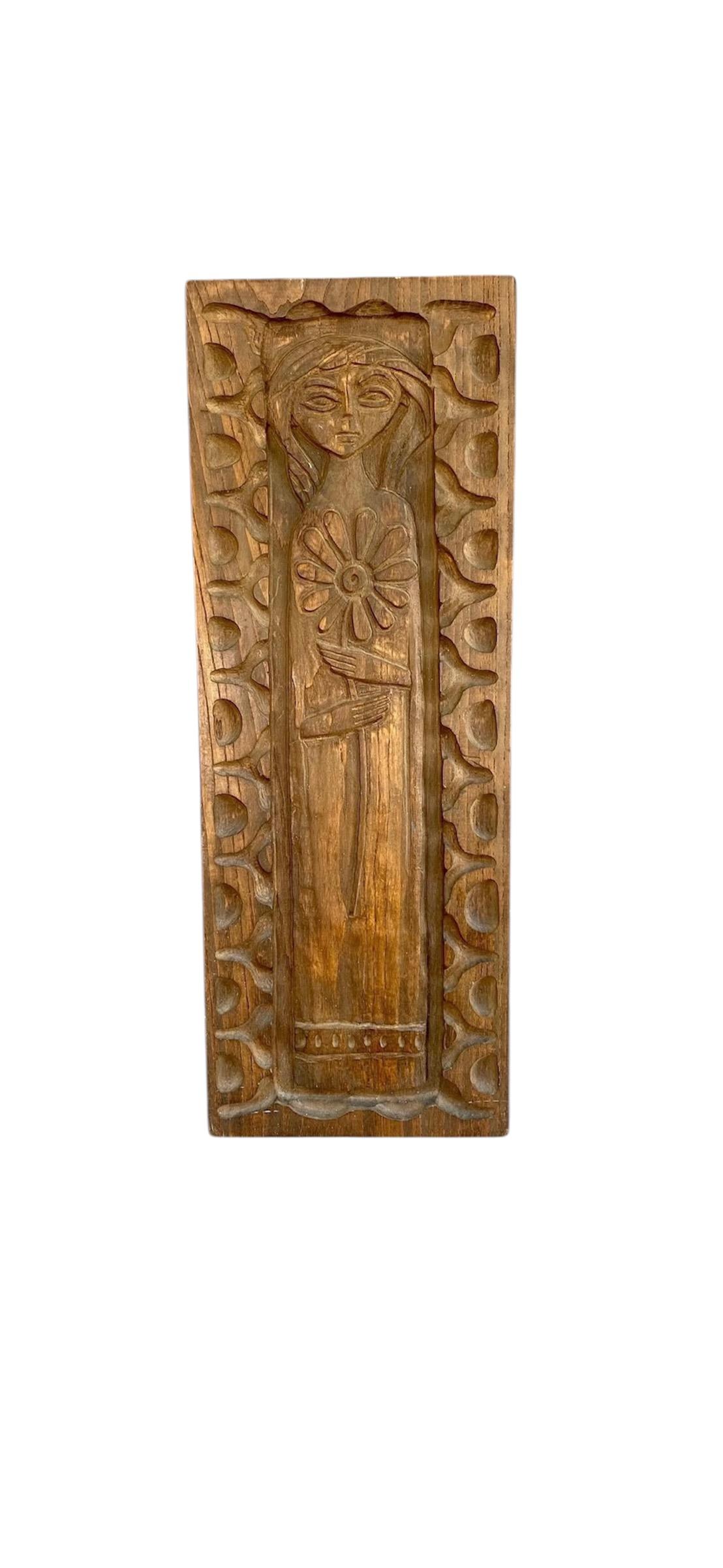 Evelyn Ackerman Panelcarve Arte Flora de Madera Era Industries 1963 Nogal en venta