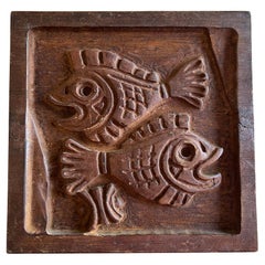 Evelyn Ackerman Panelcarve Pisces Bas Relief Design Wood Panel