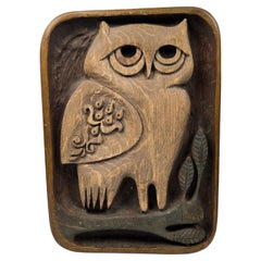 Evelyn Ackerman Panelcarve Redwood Wood Carving Wall Plaque Sculpture