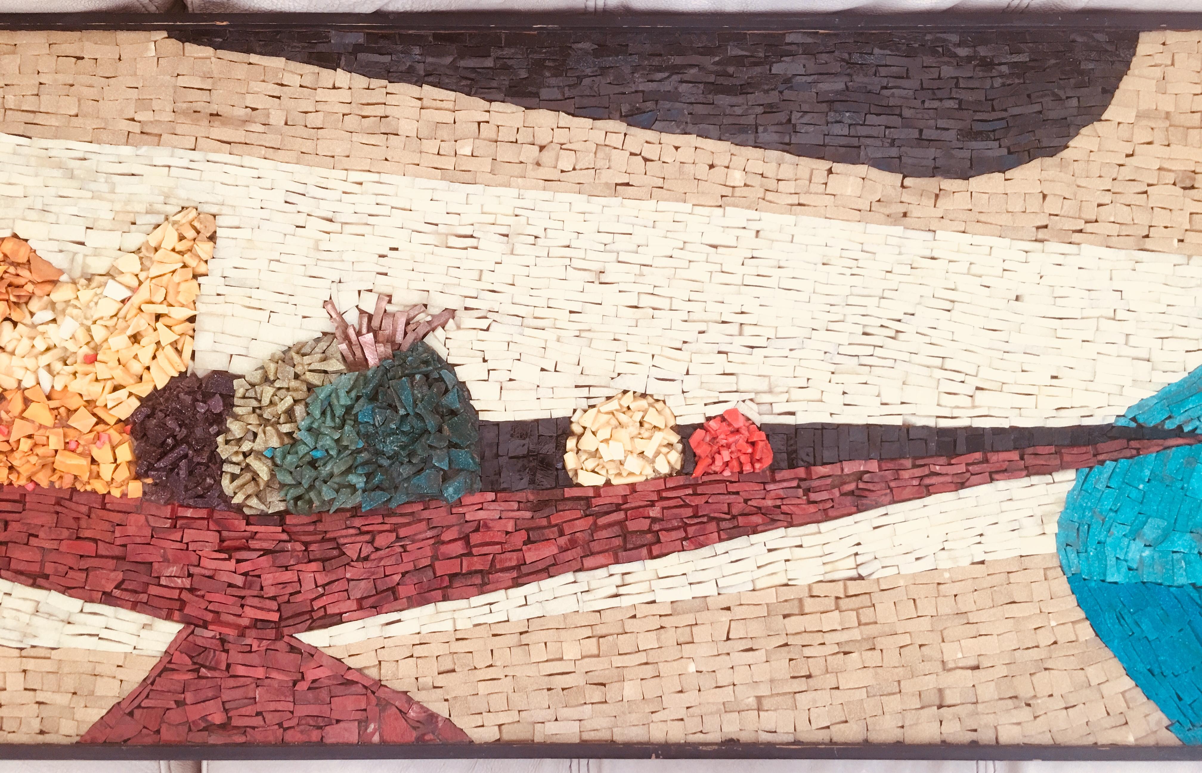 Mid-20th Century Evelyn Ackerman Style Mosaic of Handcut Glass Tile, 1960, California