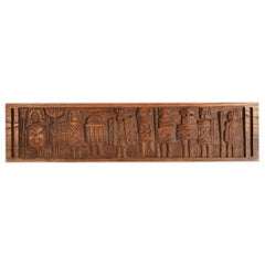 Evelyn Ackerman Tribal Warriors Carved Bas Relief Panel Era Industries