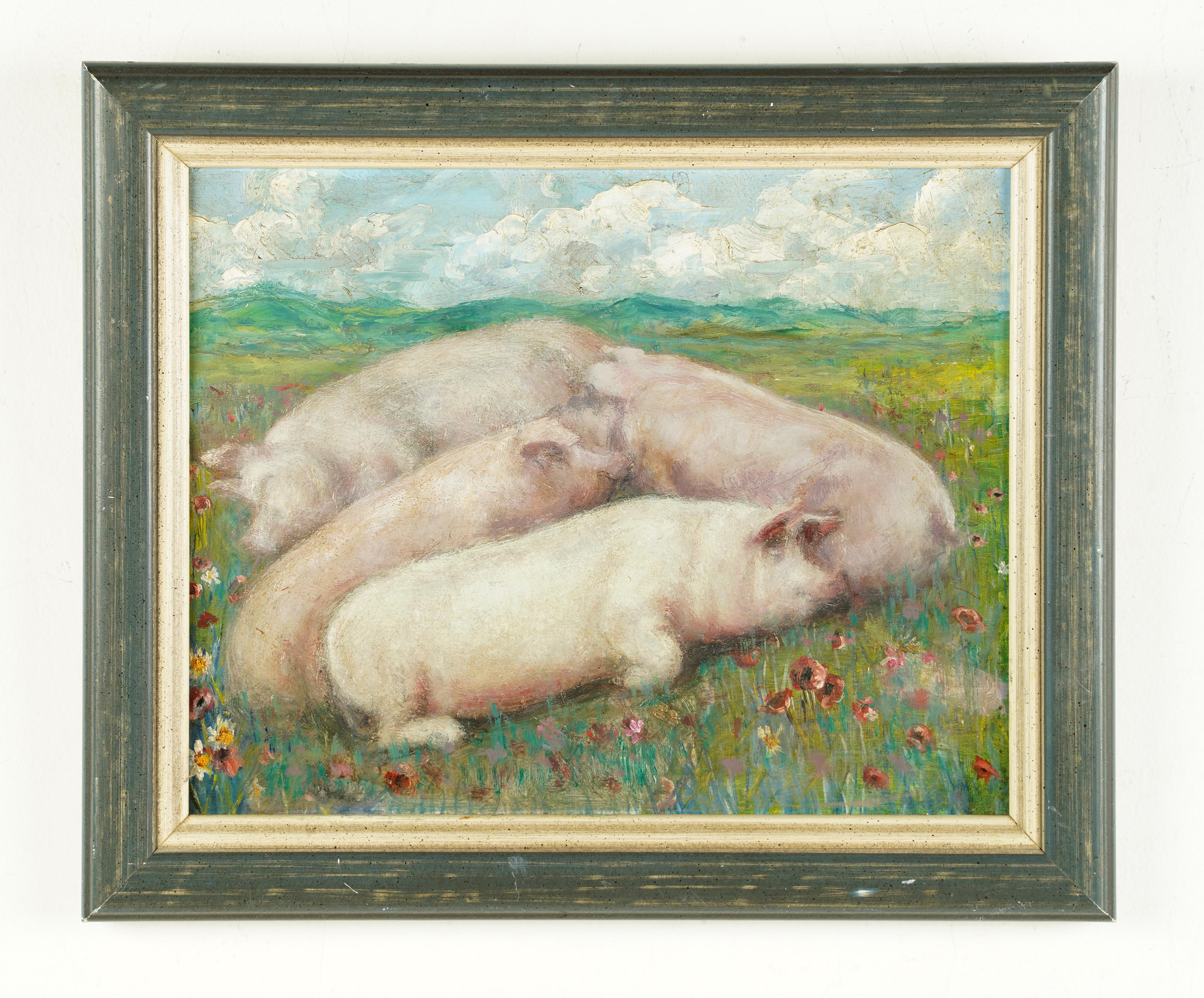 old pig painting